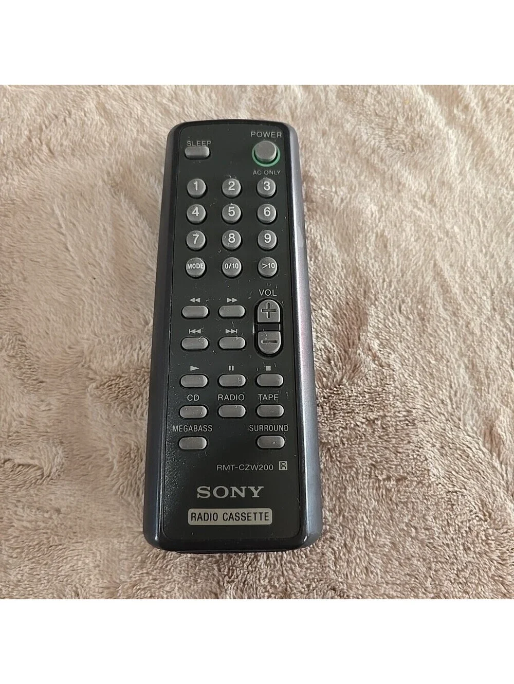 SONY RMT-CZW200 Radio Cassette System Remote Control CFDZW155 No Battery Cover